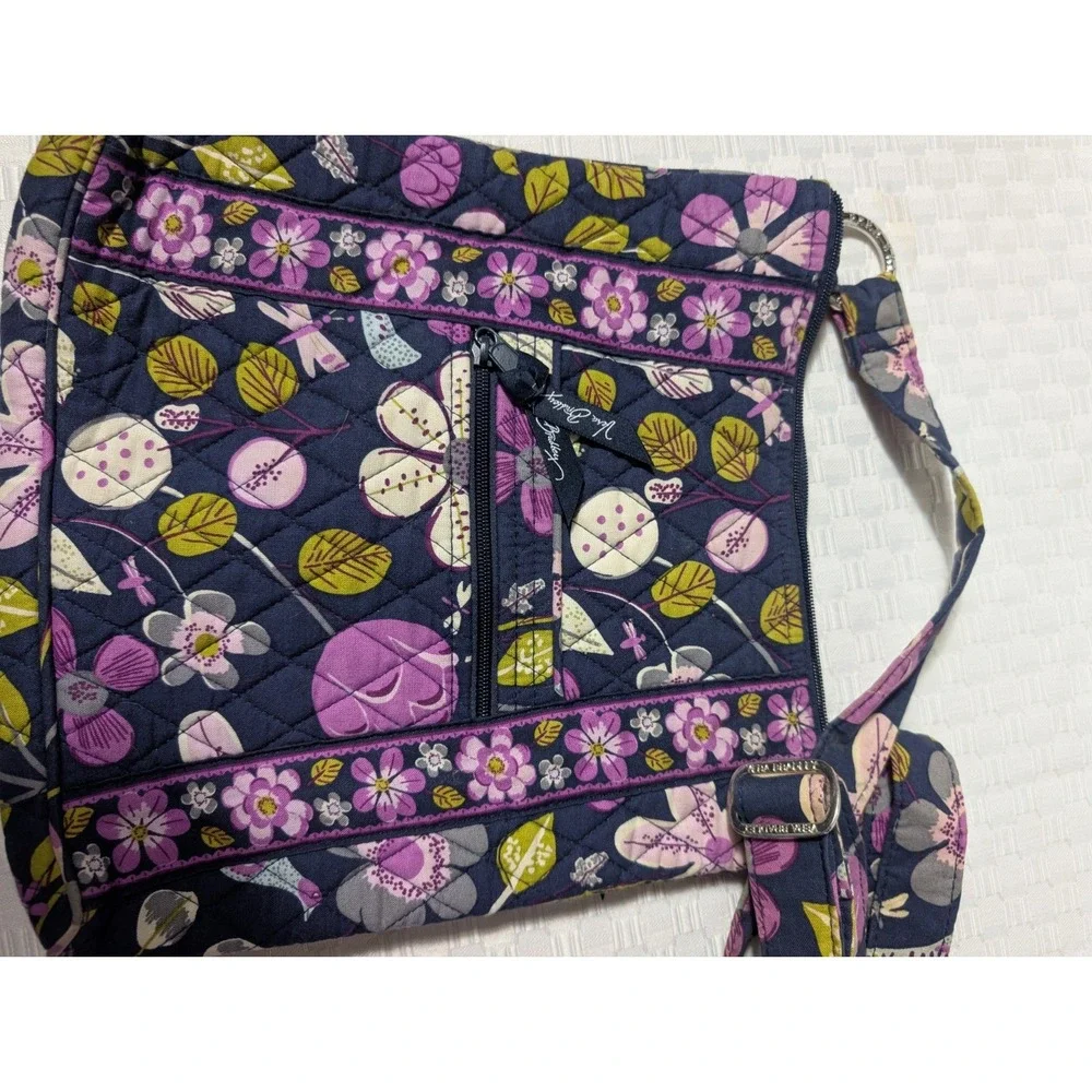 Vera Bradley Floral Nightingale Purple Crossbody Hipster Bag Beach Summer